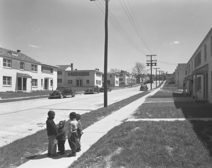 Group of children at Barry Farms Housing Development.