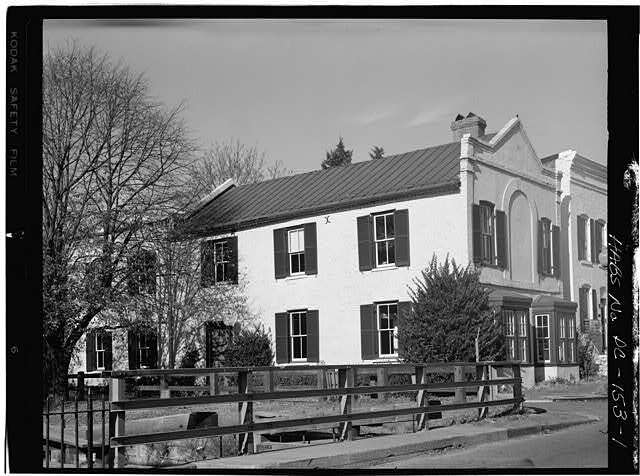 1. PERSPECTIVE VIEW OF MAIN AND SIDE ELEVATIONS - Potomac Lodge Number Five, 1058 Thomas Jefferson Street Northwest (Georgetown), Washington, District of Columbia, DC