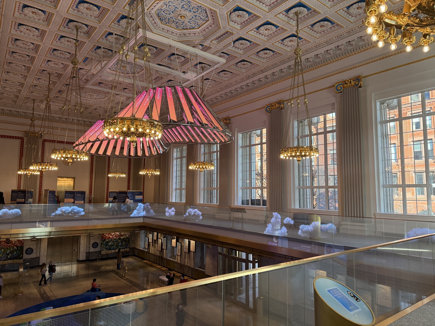 View of the interior of the former bank building, which now houses a museum.